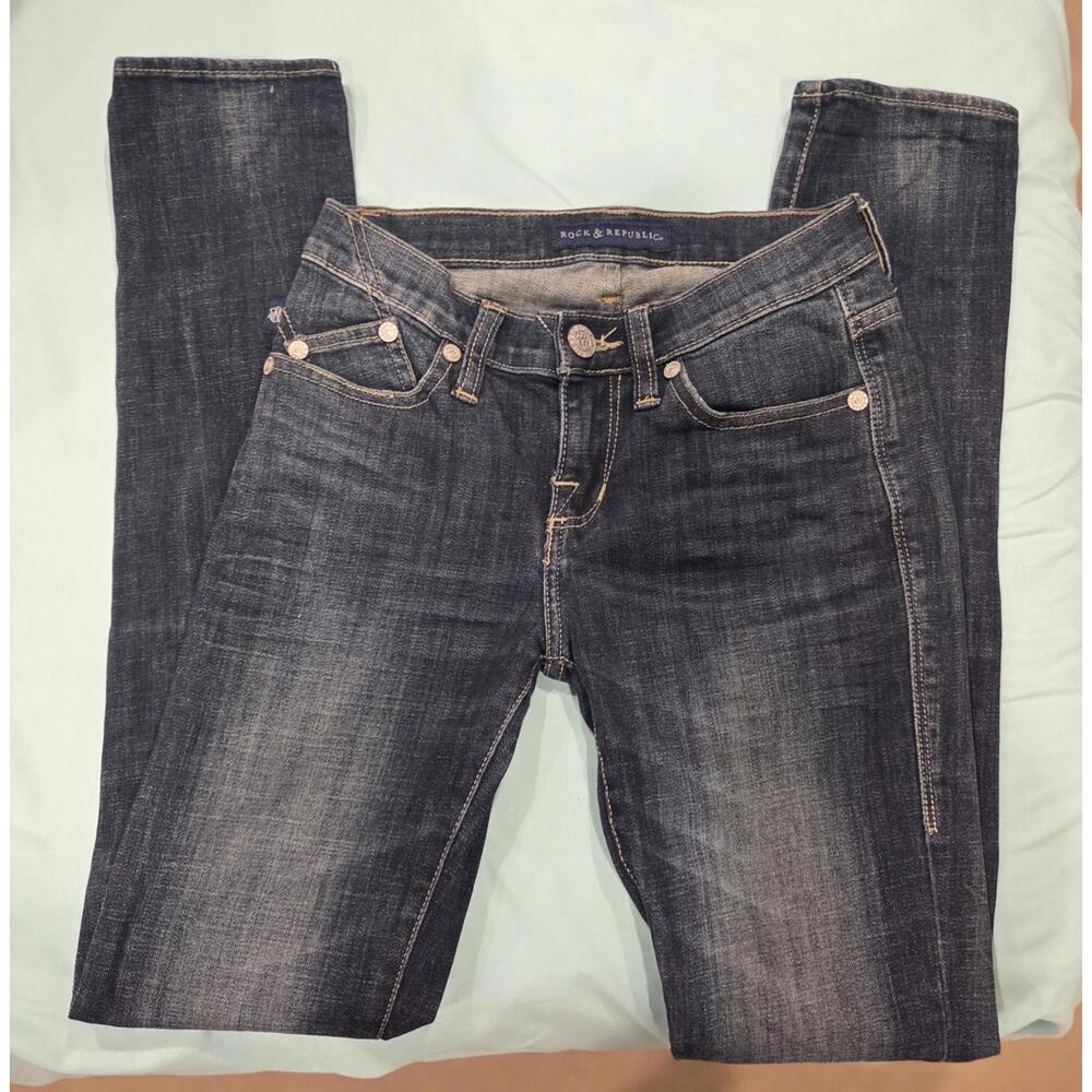 Sz 2 Berlin Rock & Republic Women's Dark Wash Skinny Jeans